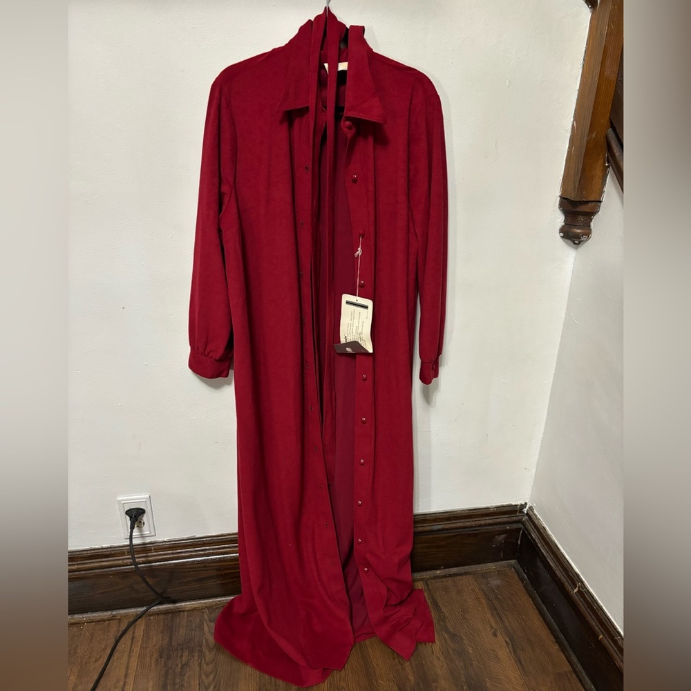 Vintage Lane Bryant concept 70s swirl long bottom down duster/ coat